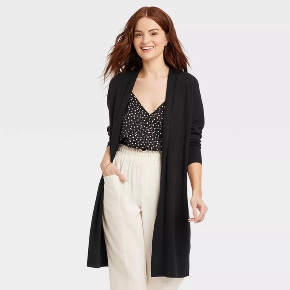 a new day Sweaters - NWT $45 Long Layering Duster Cardigan - A New Day™ Black - size M
